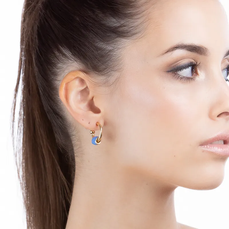 Bulb, arete individual con pepita, de plata 925 y esmalte