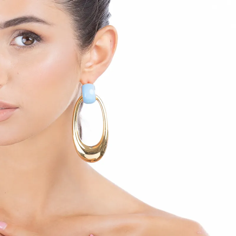Eternity, par de aretes de plata 925 y esmalte, con poste y cierre de clip
