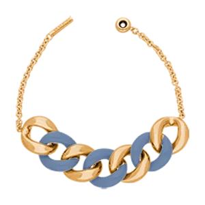 Poppy, brazalete de cadena barbada de plata 925 y esmalte, con cierre ajustable