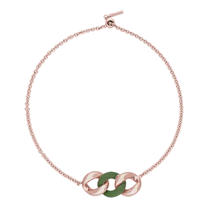 Bella, collar de cadena barbada de plata 925 y esmalte, con cierre ajustable