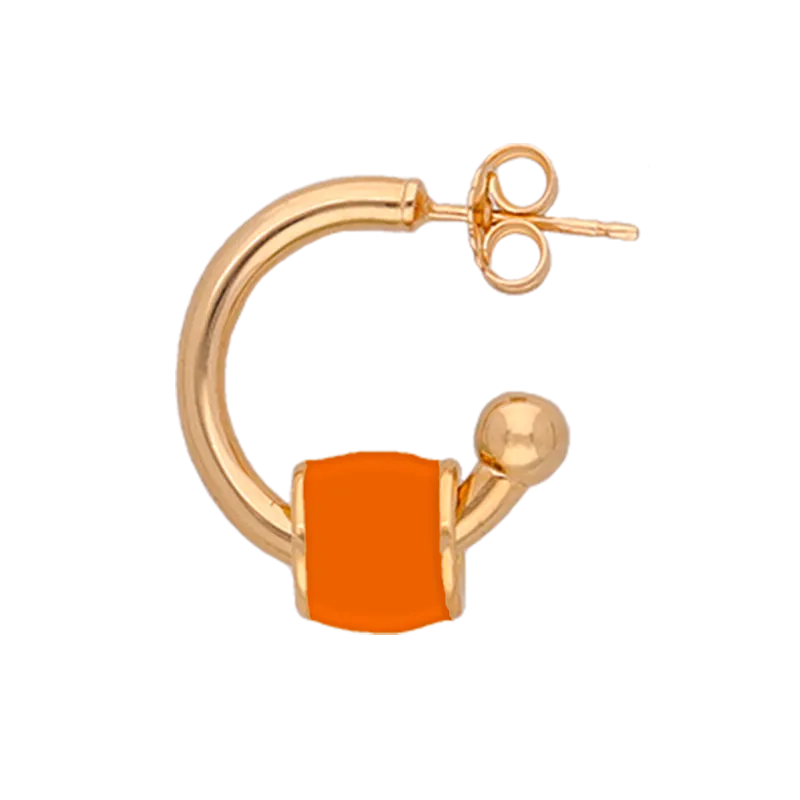 Bulb, arete individual con pepita, de plata 925 y esmalte