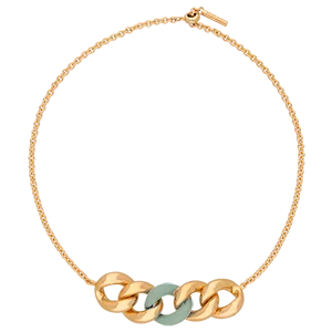 Lily, collar de cadena barbada de plata 925 y esmalte, con cierre ajustable